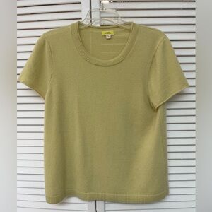 J. Crew Cashmere Short Sleeve Sweater (Pale yellow/green)